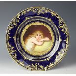 A 19th century Austrian Vienna 'Die Fraumerin' cabinet plate,