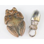 A Japanese copper toad vesta case circa 1900,