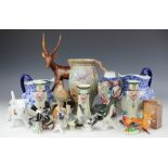 A collection of decorative ceramics to include a Chinese export vase,