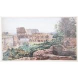 English school (early 20th century), Watercolour on paper, Coliseum ruins in Rome, 20.5cm x 35.