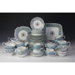 A Wedgwood Florentine turquoise pattern part dinner service, to include teacups and saucers,