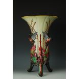 A late 19th century Sarreguemines faience vase,