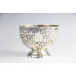 An Edwardian silver pedestal bowl, George Nathan & Ridley Hayes, Chester 1904,