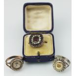 A Victorian seed pearl set portrait ring,