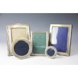 A selection of five silver mounted photograph frames,