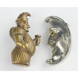 A brass 'Mr Punch' vesta and go-to-bed, late 19th century,