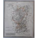 John Aiken, 18th century engraving, A map of Shropshire showing the main rivers, circa 1790,