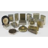 Sixteen assorted vesta cases, to include; a 1797 coin inset case,