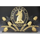 A Whitbread PLC 1742 brewery advertising pediment,