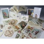 A collection of over one hundred assorted Victorian and later greetings cards,