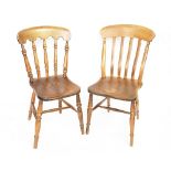 A 19th century ash and elm country kitchen chair, with solid seat, stamped RF, Co,