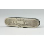 A French silver combination vesta, of oblong rounded form with hinged cover,