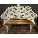 A 19th century Coalbrookdale style cast iron garden bench,