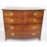 A George III mahogany bow front chest,