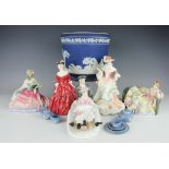 A selection of decorative ceramics to include Four Royal Doulton ladies comprising Pauline HN 2441,
