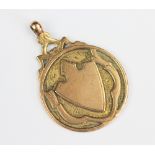 A 9ct yellow gold fob, engraved 'Davies Cup A.