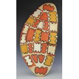 A large Aboriginal Queensland Rain forest painted wood shield,