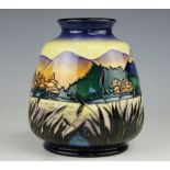 A Moorcroft limited edition 'Spirit of the Lakes' pattern vase, c.2000, No.