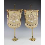 A pair of 19th century gilt metal table screens,