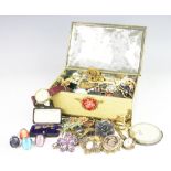 A collection of costume jewellery etc, to include brooches, rings,