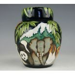 A Moorcroft limited edition Noah's Ark pattern ginger jar and cover, 1996,
