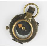 A World War I lacquered brass military field compass, by S Mordan & Co,
