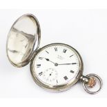 A silver cased full hunter Waltham pocket watch, Birmingham 1911,