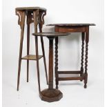 An Edwardian mahogany demi-lune side table, with compartment to top, 70cm H x 90cm W x 46cm D,