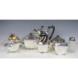 An Art Deco silver plated four piece tea and coffee service,