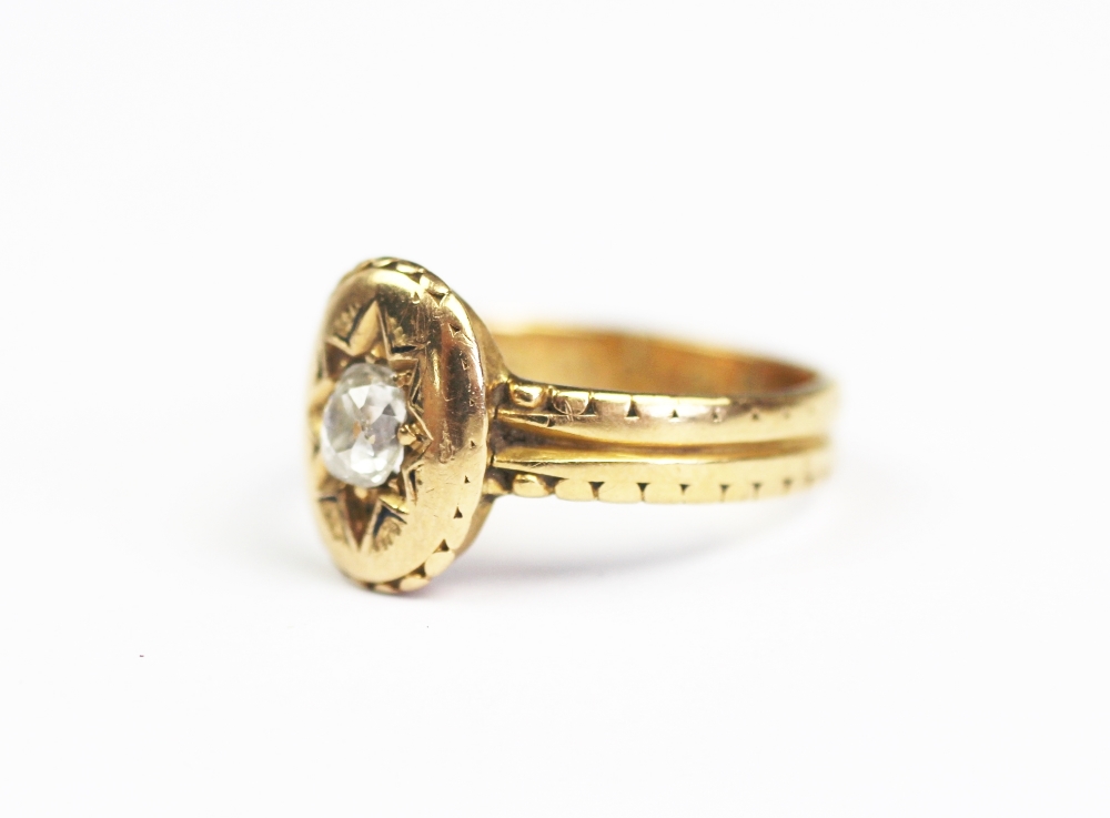 A diamond and 18ct yellow gold ring, London 1927, - Image 2 of 3