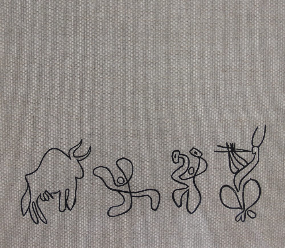 After Pablo Picasso, Print on linen, Bacchanale with Bull, 31cm x 36cm, - Bild 2 aus 2