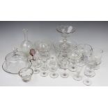 A collection of 19th century and Edwardian glass wares, to include a pedestal dish,