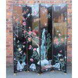 A large contemporary Chinese lacquered four division folding screen,