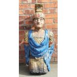 A painted plaster figurehead of a centurion or warrior,
