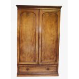 A Victorian mahogany two door wardrobe,