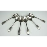 A set of six fiddle pattern George IV Scottish spoons, James & Walter Marshall, Edinburgh 1827,