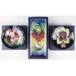 A Moorcroft Anna pattern tray, 20cm long,