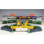 A collection of nine Freightliner OO gauge trains, to include Heljan, Bachmann,