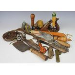A miscellany of 19th century and later objects of vertu and farming tools,