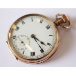 A 9ct gold open face pocket watch, Birmingham 1923,