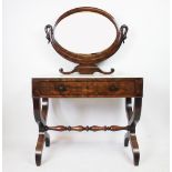 An early 19th century French Empire mahogany dressing table,