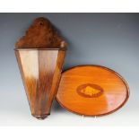 An Edwardian oval shell inlaid gallery tray 37.