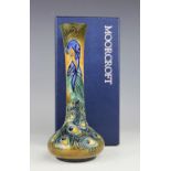 A Moorcroft Phoenix bird pattern slender vase, c.