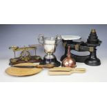 A 19th century set of cast iron and brass kitchen scales,