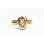 A diamond and 18ct yellow gold ring, London 1927,