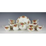 A Royal Albert Old country Roses tea service, comprising six teacups and saucer, six plates,