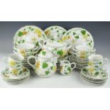 A Villeroy and Boch Geranium pattern part dinner service, comprising, eight dinner plates,