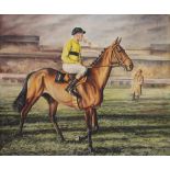 D A Denyer (20th century), Oil on canvas, Arkle & Pat Taaffe, Signed and dated '73' lower right,