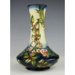 A Moorcroft Sweet Briar pattern vase, 1997, designed by Rachel Bishop, signed in gilt,