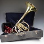An American lacquered brass Mellophonium by Conn, number HE150119,